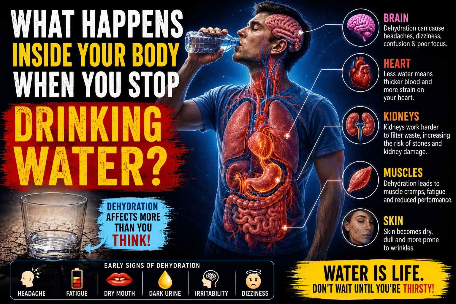 What Happens Inside Your Body When You Stop Drinking Water