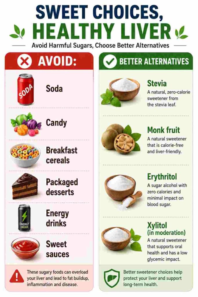 infographhic showing what foods are bad for your health and what foods are better alternatives