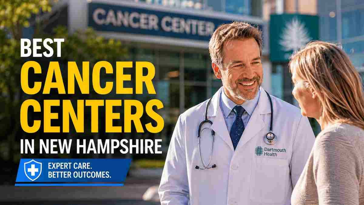 Best Cancer Centers in New Hampshire 2026 featuring leading oncology specialists and patients at a modern cancer treatment facility with advanced healthcare technology.
