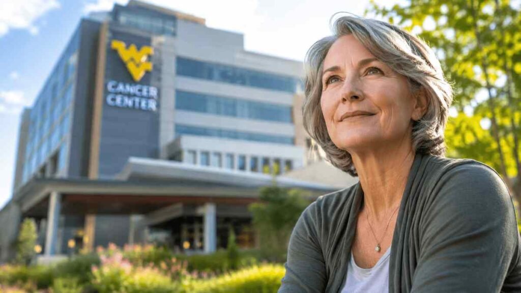 Hopeful American cancer patient outside a leading West Virginia cancer hospital, representing the best cancer hospitals in West Virginia for advanced oncology care in 2026.