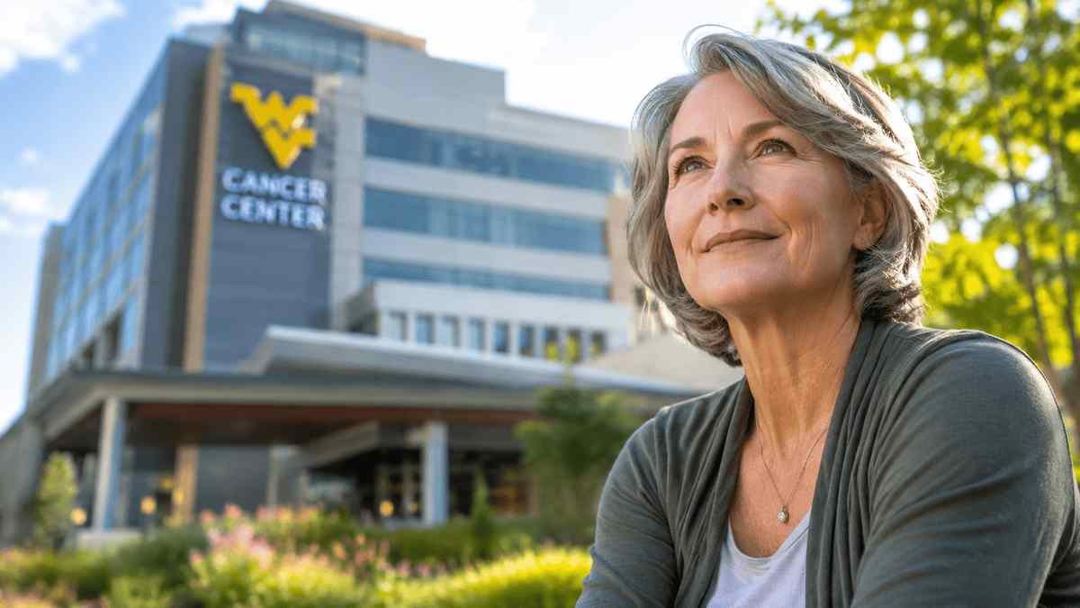 Hopeful American cancer patient outside a leading West Virginia cancer hospital, representing the best cancer hospitals in West Virginia for advanced oncology care in 2026.